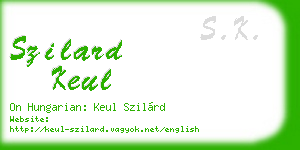 szilard keul business card